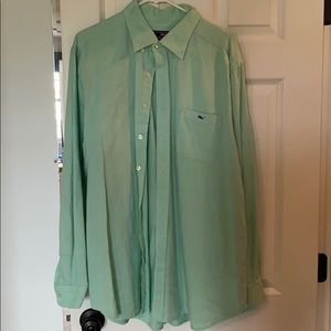 XL mint green vineyard vines casual button down